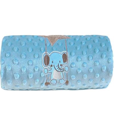 Manta Bebê Bene Casa Dots New 100x70cm Com Bordado Blue Elefantinho
