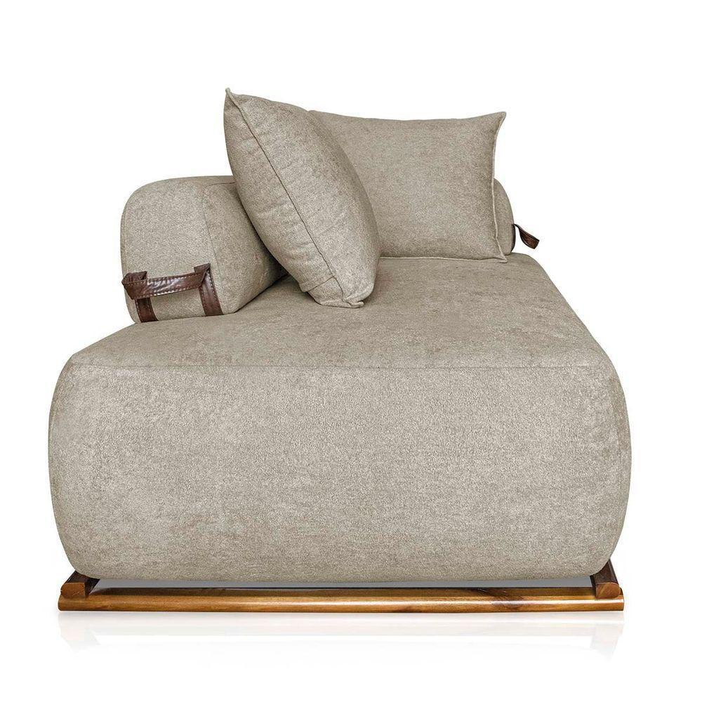 Sofá 3 Lugares Decoração Lazer Sala Ibiza Spz 180cm Bouclé - Amarena Móveis Bege-3301 - 6