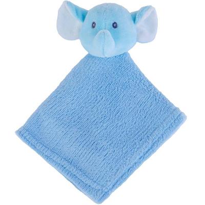 Naninha Para Meninos Coral Fleece 100% Poliéster 27x27cm Elefante Azul