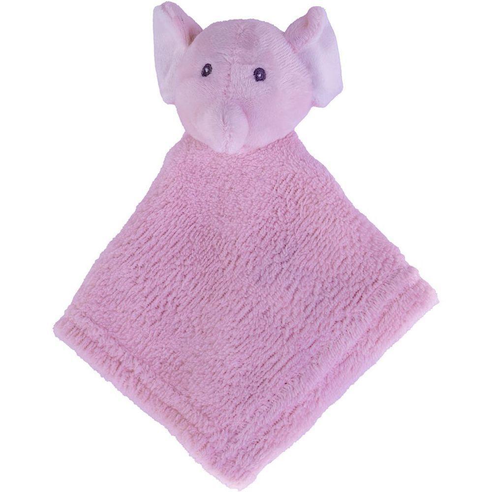 Naninha Para Meninas Coral Fleece 100% Poliéster 27x27cm Elefante Rosa - 1