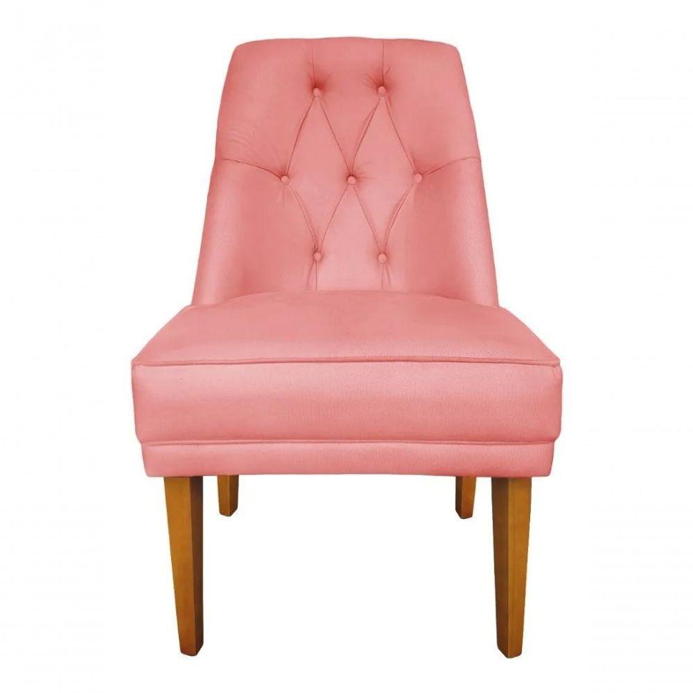Kit 2 Cadeira Para Sala De Jantar Escritório Estofada Berlim Retro Suede Rosa Claro Eli Móveis E Decoração - 4