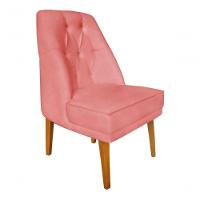 Kit 2 Cadeira Para Sala De Jantar Escritório Estofada Berlim Retro Suede Rosa Claro Eli Móveis E Decoração - 2
