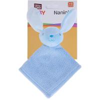 Naninha Para Meninos Coral Fleece 100% Poliéster 27x27cm Coelho Azul - 3