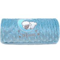 Manta Bebê Bene Casa Dots New 100x70cm Com Bordado Blue Ovelhinha - 1