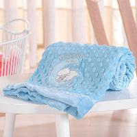 Manta Bebê Bene Casa Dots New 100x70cm Com Bordado Blue Ovelhinha - 2