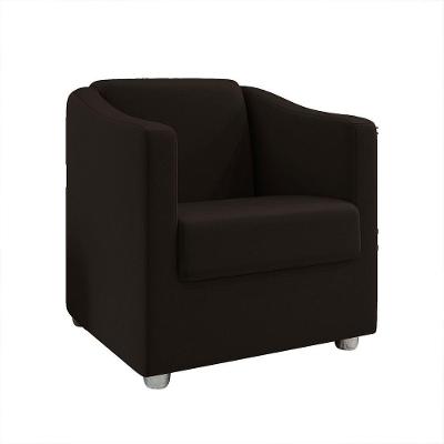 Poltrona Decorativa Tilla Suede Pés Cromado Marrom