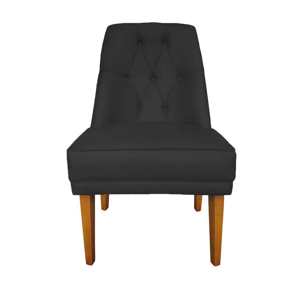 Kit 2 Cadeira Para Sala De Jantar Escritório Estofada Berlim Retro Suede Preto Eli Móveis E Decoração - 2