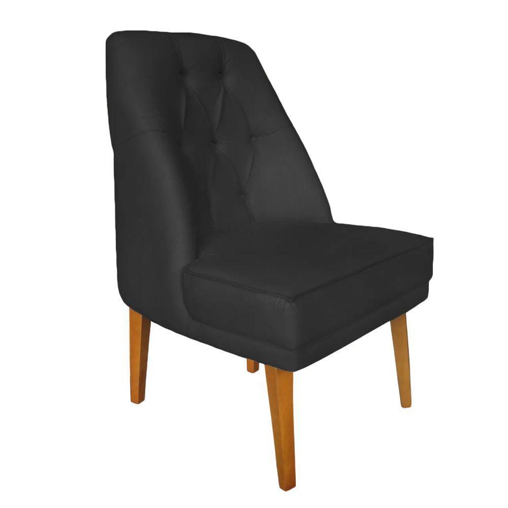 Kit 2 Cadeira Para Sala De Jantar Escritório Estofada Berlim Retro Suede Preto Eli Móveis E Decoração - 4