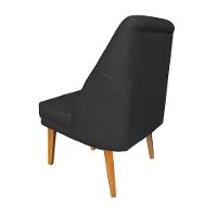 Kit 2 Cadeira Para Sala De Jantar Escritório Estofada Berlim Retro Suede Preto Eli Móveis E Decoração - 3