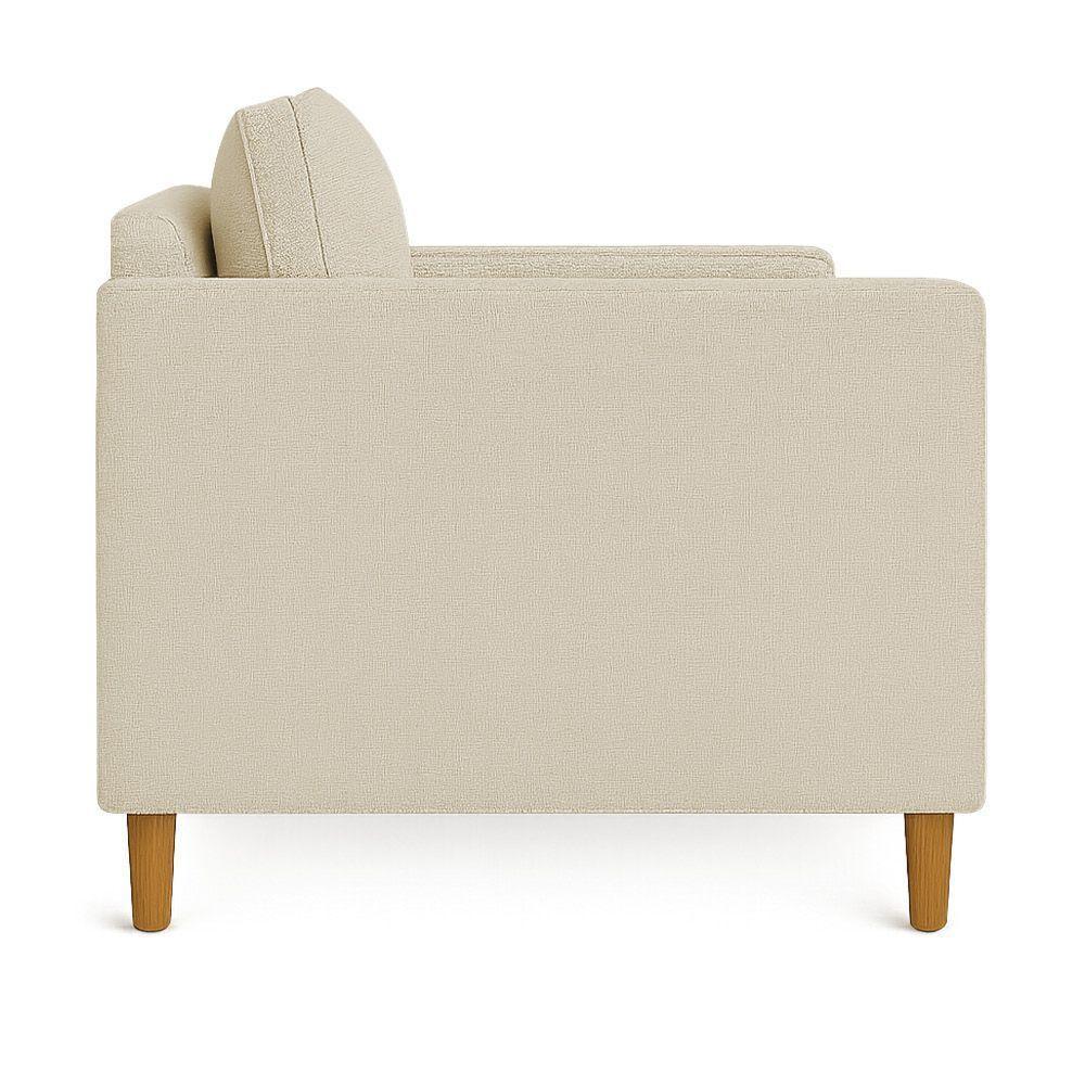 Poltrona Decorativa Helena Linho Pés Madeira Dourado - 4