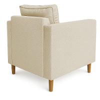 Poltrona Decorativa Helena Linho Pés Madeira Dourado - 5