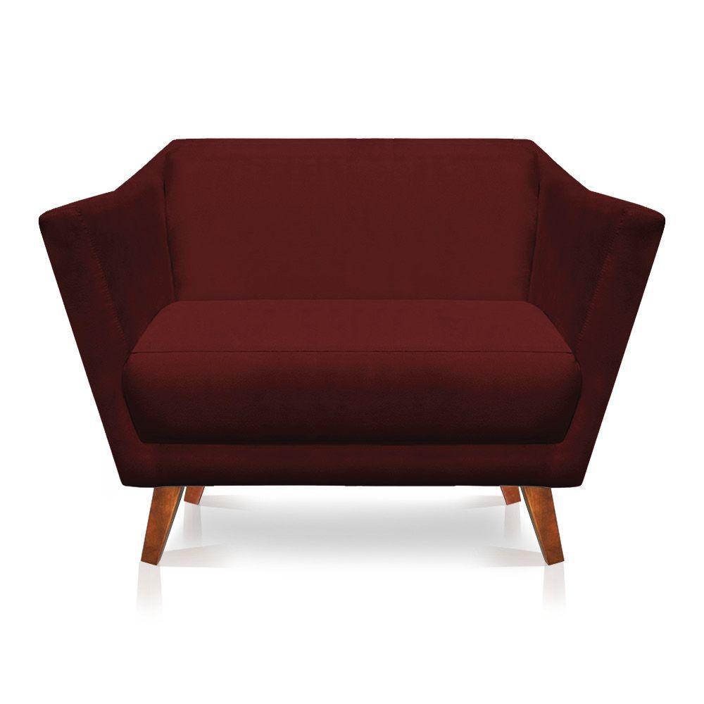 Namoradeira Lorena Suede Pés Castanho Marsala - 1