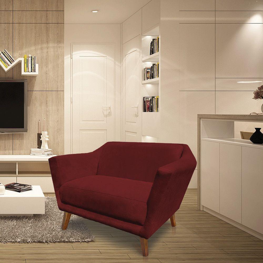 Namoradeira Lorena Suede Pés Castanho Marsala - 2