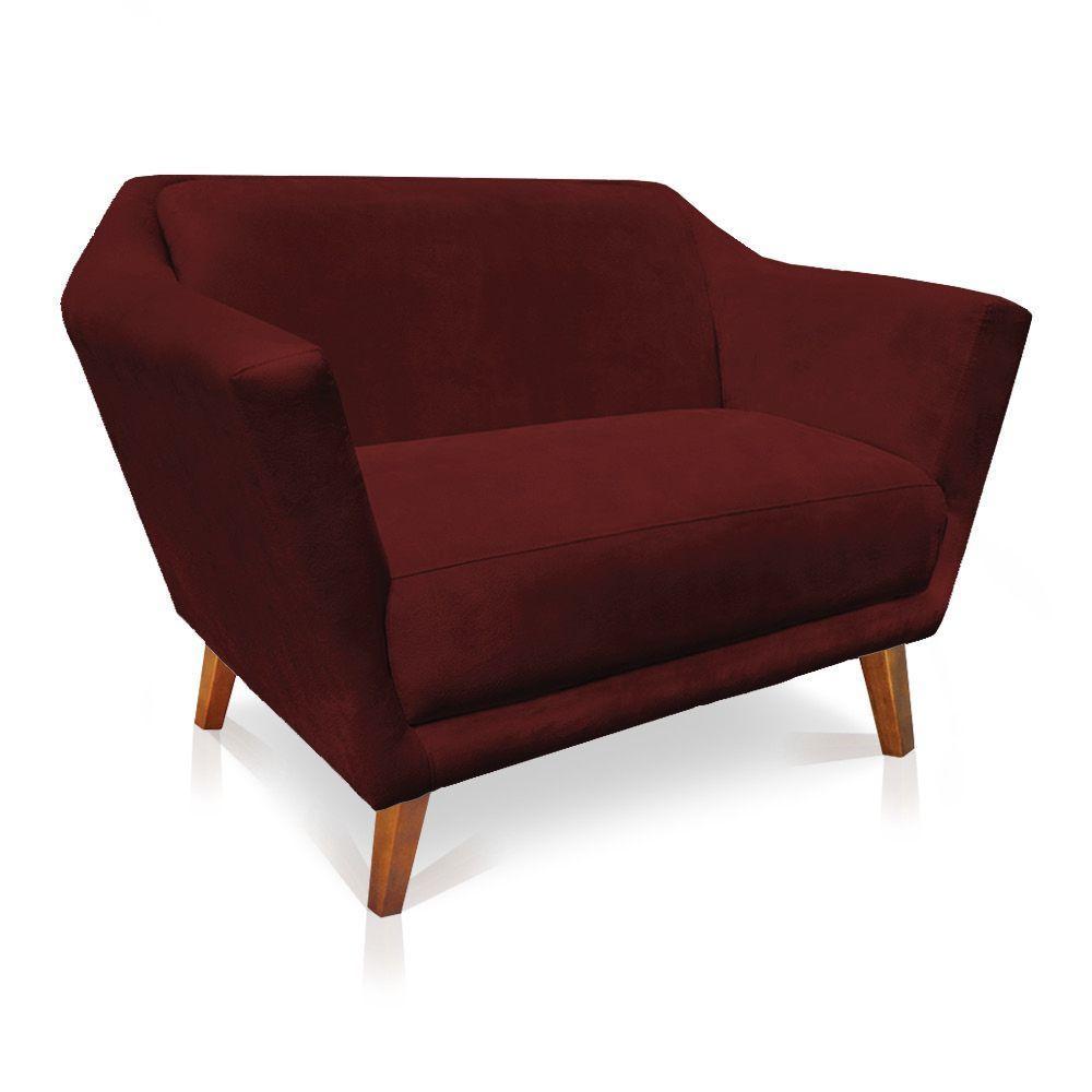 Namoradeira Lorena Suede Pés Castanho Marsala - 3