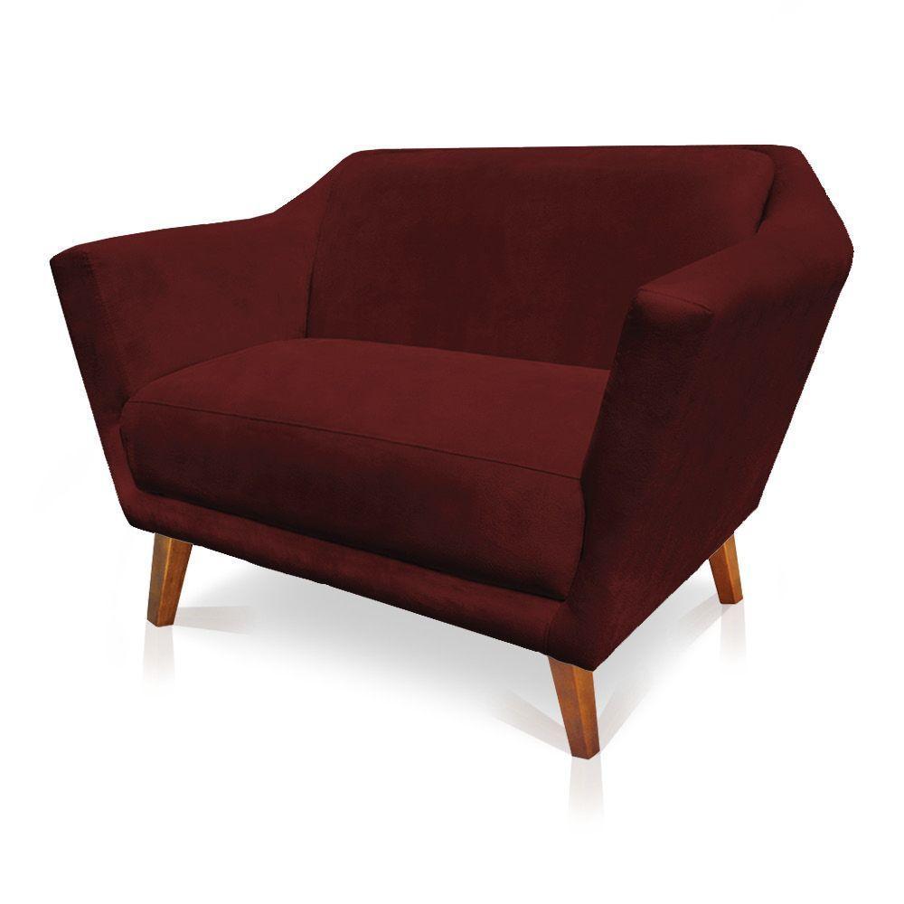 Namoradeira Lorena Suede Pés Castanho Marsala - 4