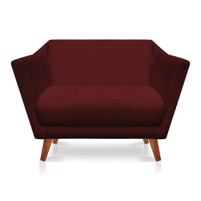 Namoradeira Lorena Suede Pés Castanho Marsala