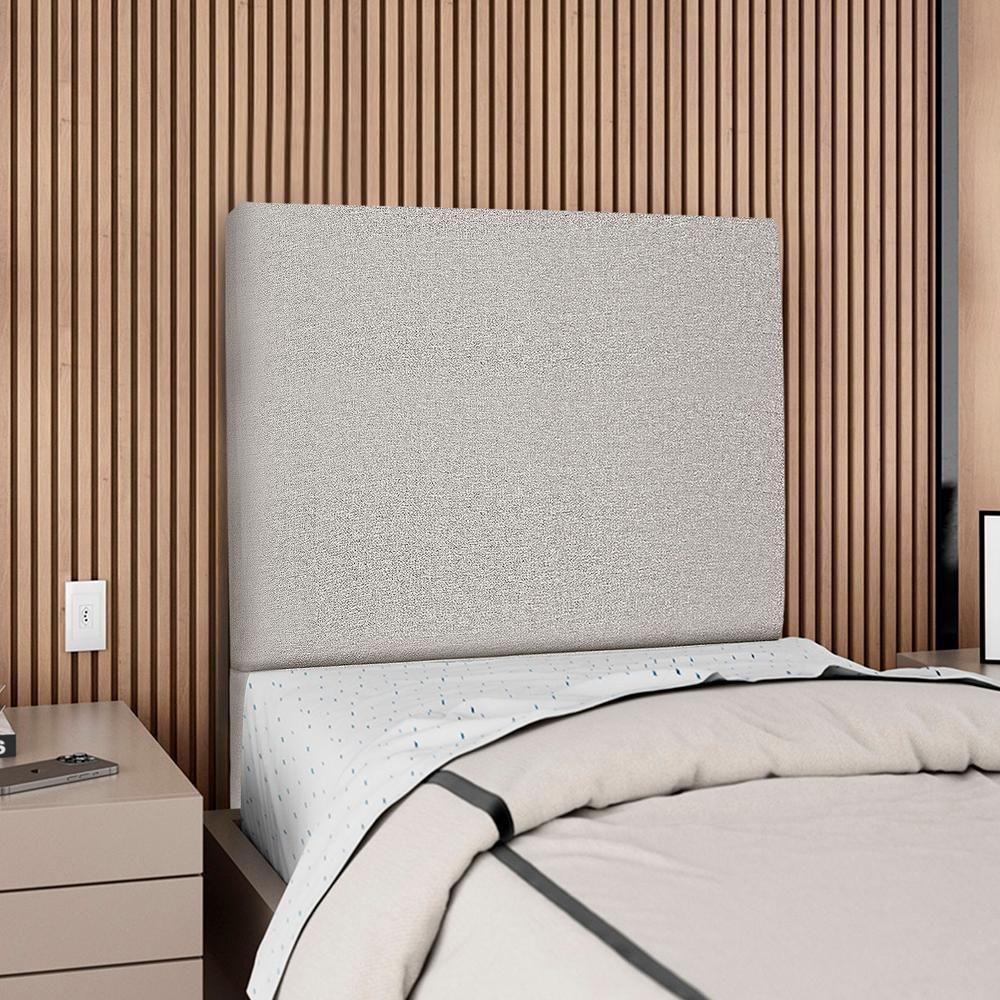 Cabeceira Solteiro 90 Cm Com Frame Luna Linho Cinza Artte Cinza - 2