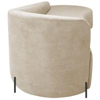 Divã Recamier Orgânico França 250cm Lado Dir Pés Metal Preto Linho Bege - 5