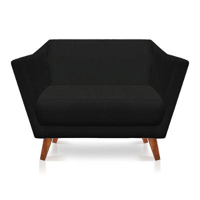 Namoradeira Lorena Suede Pés Castanho Preto