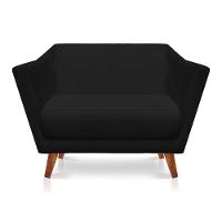 Namoradeira Lorena Suede Pés Castanho Preto - 1