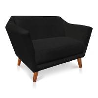 Namoradeira Lorena Suede Pés Castanho Preto