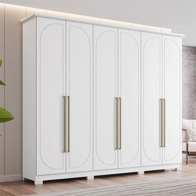 Guarda Roupa Casal Americano Prime Ambiente 6 Portas 6 Gavetas Com Pés Branco Hp - Henn