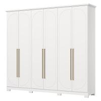 Guarda Roupa Casal Americano Prime Ambiente 6 Portas 6 Gavetas Com Pés Branco Hp - Henn - 7