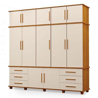 Guarda Roupa Casal Londres 5 Portas Freijó Off White - Luapa Móveis