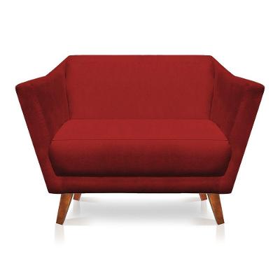 Namoradeira Lorena Suede Pés Castanho Vermelho