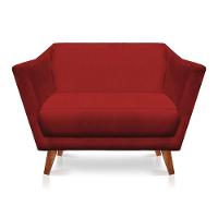 Namoradeira Lorena Suede Pés Castanho Vermelho - 1