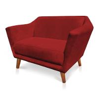 Namoradeira Lorena Suede Pés Castanho Vermelho - 3