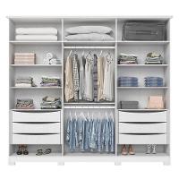 Guarda Roupa Casal Americano Prime 6 Portas 6 Gavetas Com Pés Branco Hp - Henn - 2
