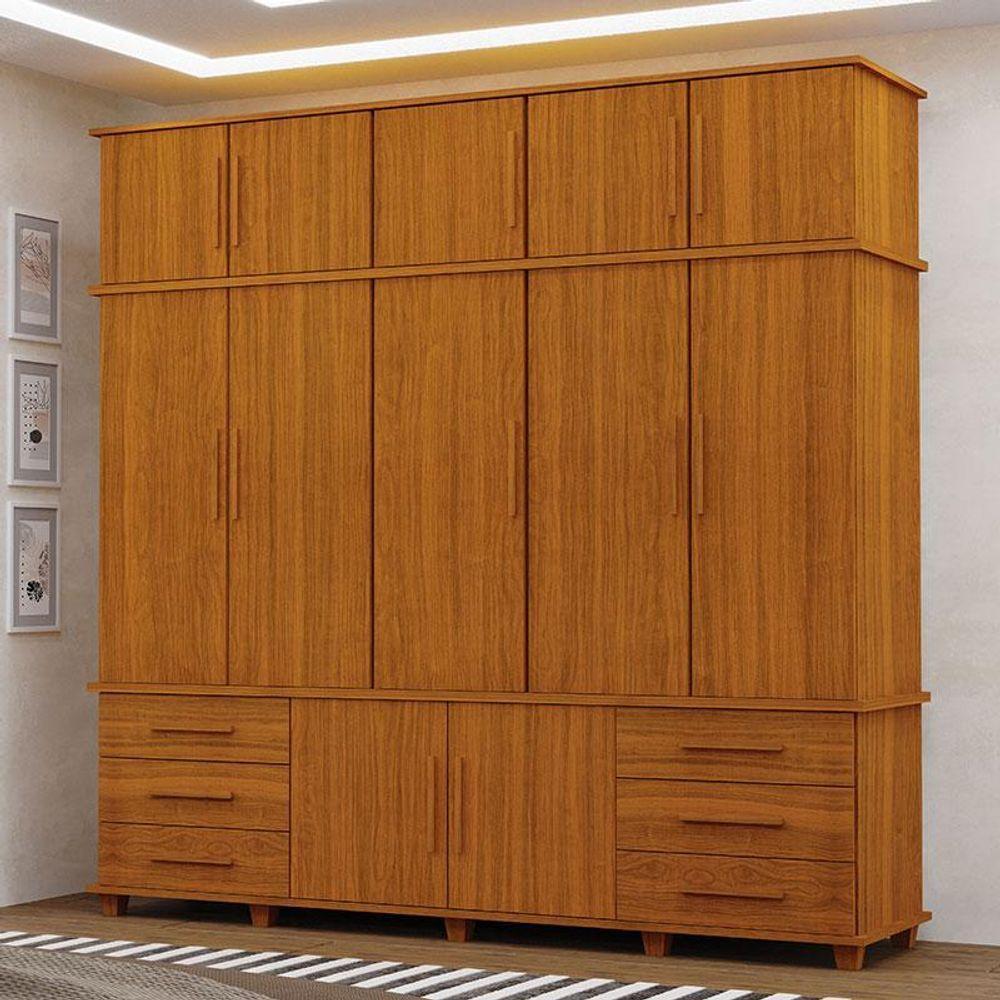 Guarda Roupa Casal Londres 5 Portas Freijó - Luapa Móveis - 4