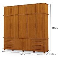 Guarda Roupa Casal Londres 5 Portas Freijó - Luapa Móveis - 3