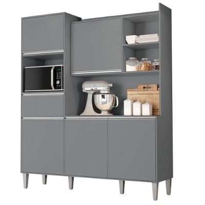 Kit Cozinha Compacta 5 Portas 160 Cm Isabel Cinza Reajl Moveis Cinza