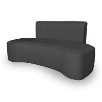 Sofá Forma Orgânico 3 Lugares Recepção Sala Curvo Escritório Cinza Escuro - 2