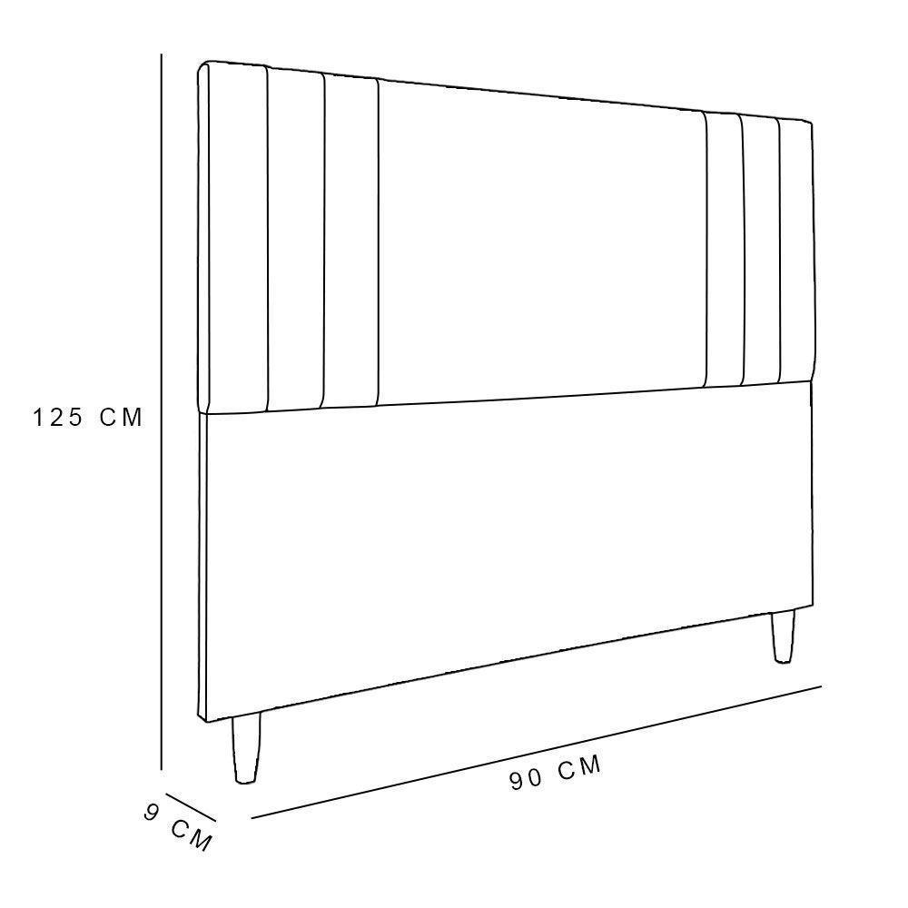 Cabeceira Solteiro 0,90m Viena Suede Preto - 4