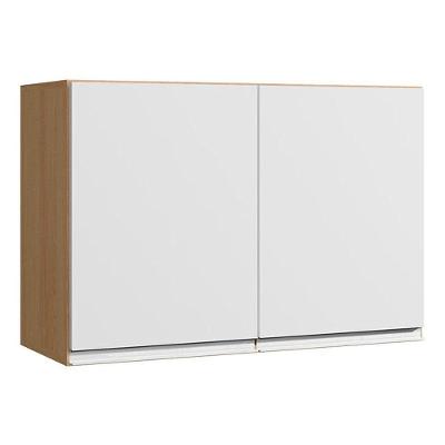 Armário Aéreo Para Cozinha Andréia 2 Portas 80 Cm Branco Amendoa - Ajl