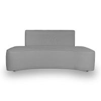 Sofá Forma Orgânico 3 Lugares Recepção Sala Curvo Escritório Cinza - 7