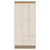 Guarda Roupa Solteiro Versa 3 Portas Freijó Off White Fosco - Kits Paraná - 2