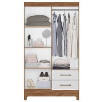 Guarda Roupa Solteiro Chile 4 Portas Naturale Branco - Moval - 3