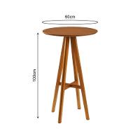 Kit 4 Mesas Bistrô Alta Redonda Sila Base Madeira Maciça Mel - 4