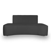 Sofá Orgânico Curvo Feijão Sala Elegante 3 Lugares Recepção Cinza Escuro - 7