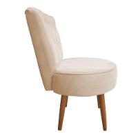 Mocho Capitonê Veludo Pés Palito Castanho Bege - 2