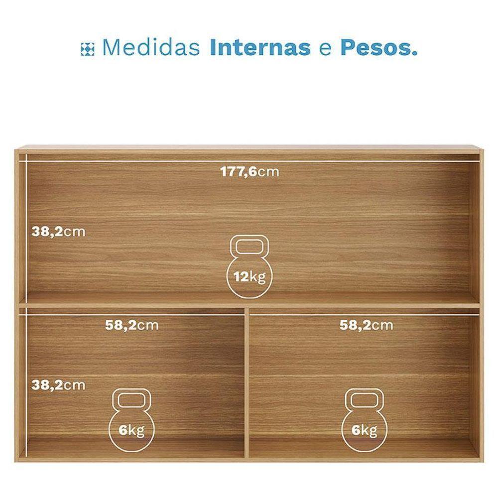 Armário Aéreo Art 6002 2 Portas 120 Cm Freijó Riscatto - Kits Paraná - 3