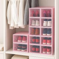 Caixas Organizadoras Rosa Modular Kit 6 Transparentes Armazenamento Calcados Armario Organiza Closet Quarto Adulto Infan