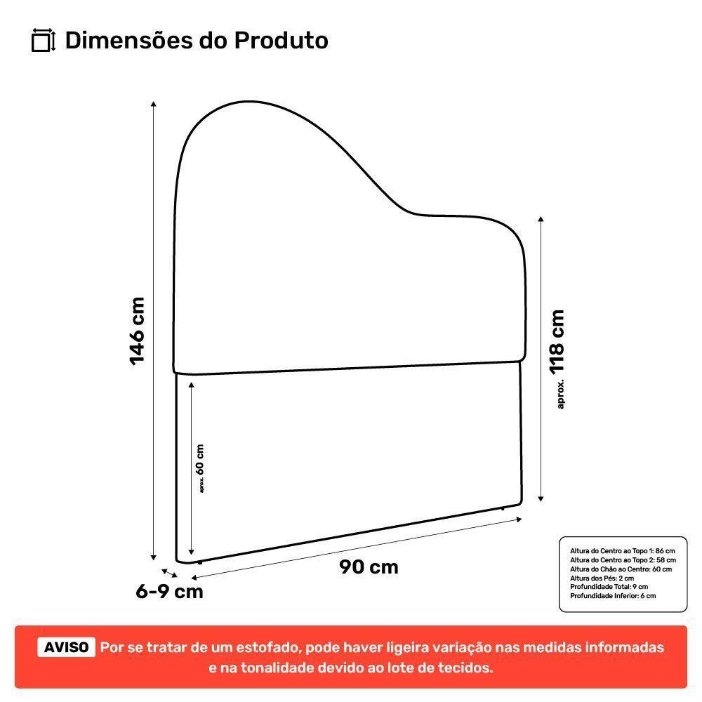 Cabeceira Orgânica Cama Box Solteiro Sea 90cm Com Frame Bouclé Off White - Desk Design - 4