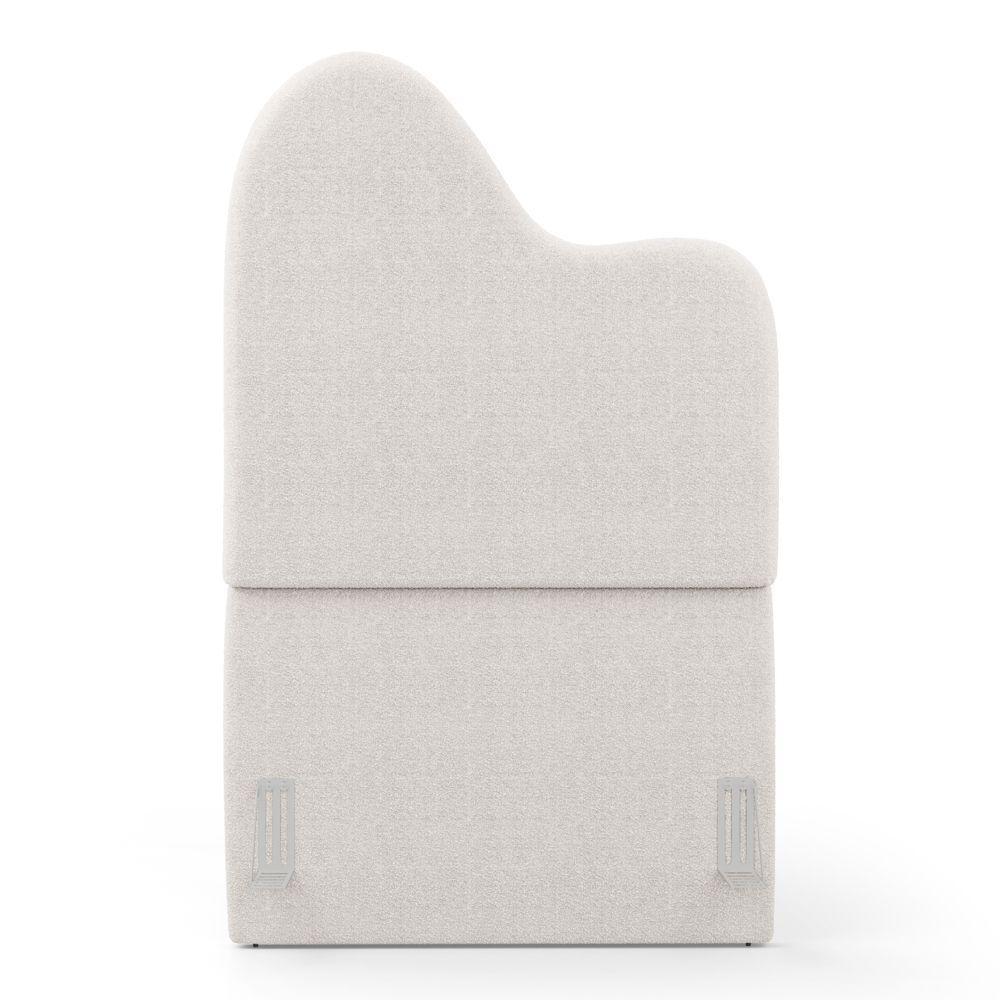 Cabeceira Orgânica Cama Box Solteiro Sea 90cm Com Frame Bouclé Off White - Desk Design - 5