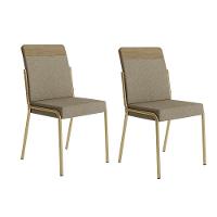 Conjunto 2 Cadeiras De Jantar Duo Carraro Dourada - 1