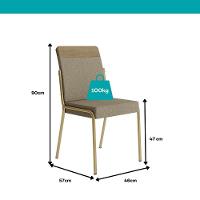 Conjunto 2 Cadeiras De Jantar Duo Carraro Dourada